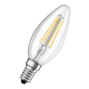 Svíčková LED průhledná žárovka E14 4 W CLASSIC B, studená bílá