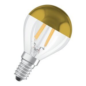 LED žárovka se zlatou zrcadlovou korunkou E14 4 W MIRROR, teplá bílá
