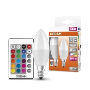 Svíčková LED žárovka s ovladačem E14 4,9 W CLASSIC B RGBW