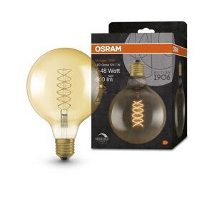 Zlatá stmívatelná LED žárovka E27 7 W GLOBE VINTAGE, teplá bílá