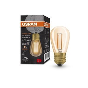 Zlatá mini LED stmívatelná žárovka E27 4,8 W VINTAGE, teplá bílá