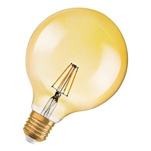Stmívatelná LED žárovka E27 6,5 W GLOBE VINTAGE, teplá bílá