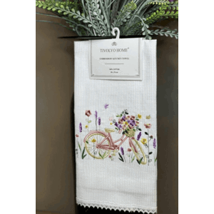 Soft Cotton Kuchyňská utěrka FLOWER BASKET Bílá Sada (3ks, 40x60 cm)