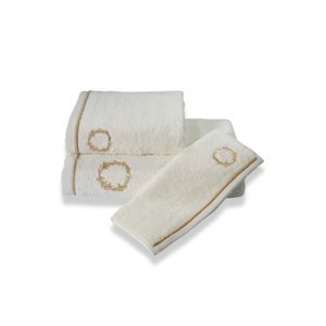 Soft Cotton Dárkové balení ručníků a osušek SEHZADE Smetanová / zlatá výšivka
