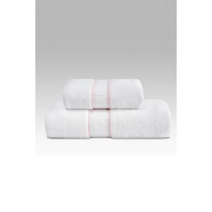 Soft Cotton Osušky PREMIUM 92x160 cm Bílá / růžová výšivka