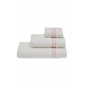 Soft Cotton Malý ručník CHAINE 30x50 cm Bílá / růžová výšivka