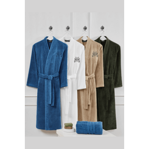 Soft Cotton Luxusní pánský župan SMART s ručníkem 50x100 cm v dárkovém balení Modrá M + ručník 50x100cm +  box
