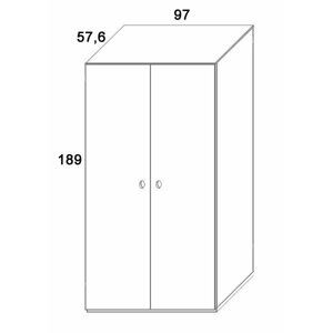 Pološatní skříň 2-dvířková D506/BC-Domino, masiv buk