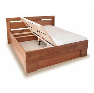 Vysoká dřevěná postel s úložným prostorem VAREZZA 5, masiv buk