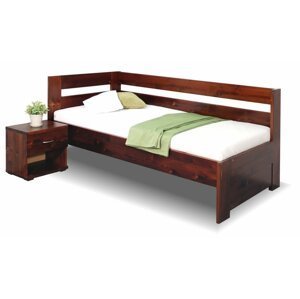 Rohová zvýšená postel Valentin-Levá, 80x200, 90x200 cm, masiv smrk