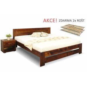 Dřevěná postel s rošty Jirka, 160x200, 180x200, masiv smrk