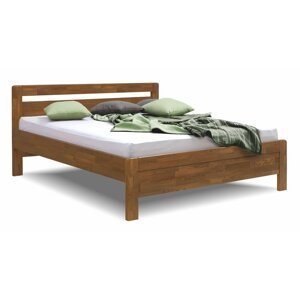 Zvýšená postel dvoulůžko z masivu Karlo-oblé, masiv dub cink