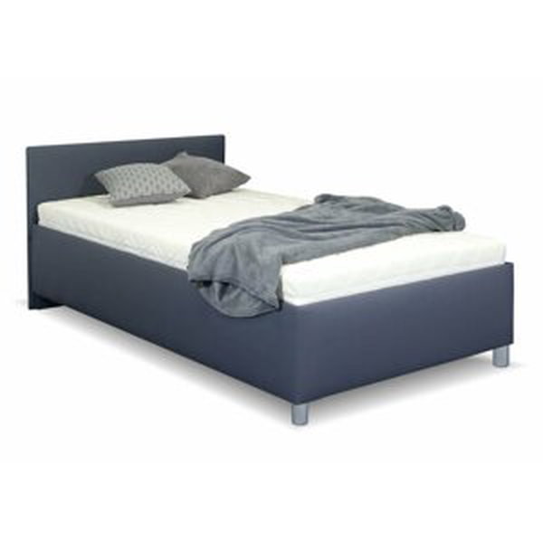 Zvýšená čalouněná postel s úložným prostorem Lyoneta, 140x200, tmavě šedá