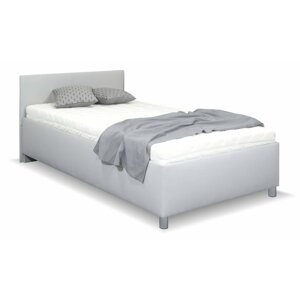 Zvýšená čalouněná postel s úložným prostorem Lyoneta, 140x200, světle šedá