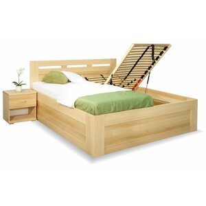 Vysoká postel s úložným prostorem Floria, masiv buk, 160x220