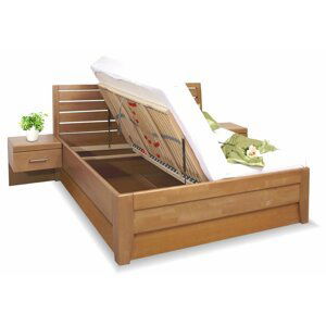 Zvýšená postel Concepta 1, s úložným prostorem, masiv buk, 140x200