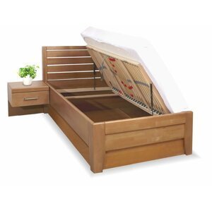 Zvýšená postel Concepta 1, s úložným prostorem, masiv buk, 120x200