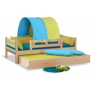 Dětská postel - jednolůžko DOMINO se zábranou D901, D902 - TZ, masiv smrk