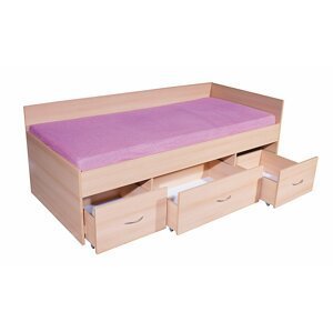 Rohová vyvýšená dětská postel s úložným prostorem GAMA, 90x200