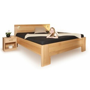 Manželská dřevěná postel dvoulůžko DELUXE 2, masiv buk