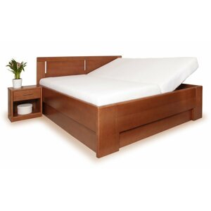 Manželská postel s úložným prostorem DELUXE 3, masiv buk