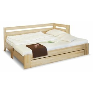 Dřevěná rozkládací postel DUO LUX pravá, masiv buk