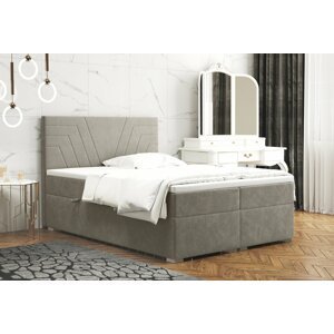 Vysoká postel boxspring CASTEL, s matracemi a topperem, 140x200