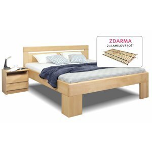 Dřevěná postel s rošty Valerian, masiv buk