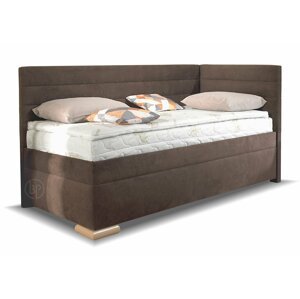 Rohová postel boxspring VENETO 100x200 pravá, s úložným prostorem