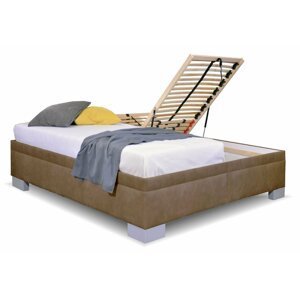 Zvýšená čalouněná postel Litera, s úložným prostorem, 180x200- VÝPRODEJ