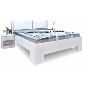 Manželská postel z masivu MANHATTAN 2, 180x200, masiv buk - bílá - VÝPRODEJ