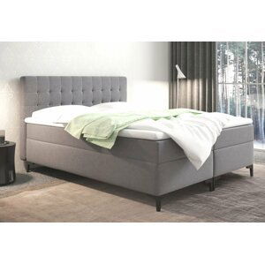 Zvýšená postel boxspring DENVER LUX, s matracemi a topperem, 140x200