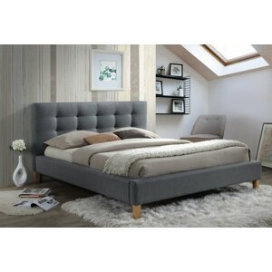 Čalouněná postel CS11723, šedá látka, 180x200 cm