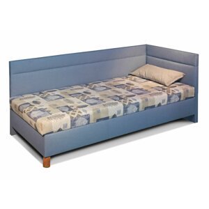 Rohová čalouněná postel jednolůžko VARIANT pravá, s úložným prostorem