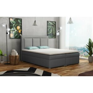 Americká postel boxspring CS34010, s matrací a úložným prostorem, světle šedá, 180x200 cm