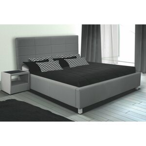Čalouněná postel s úložným prostorem CS35010, šedá ekokůže, 180x200 cm