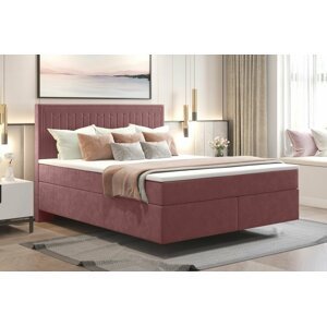 Zvýšená postel boxspring SEVILA 1, s matracemi a topperem, 140 x 200