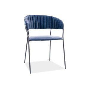 Židle LIRA - černá/modrá