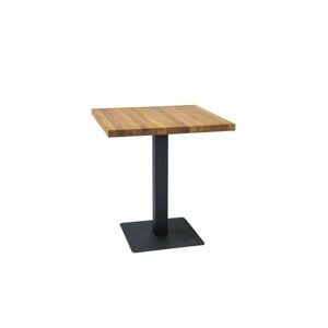 Stůl PURO 60x60 -  masiv dub/černá