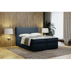 Čalouněná postel VIERA 90x200 cm Tmavě modrá
