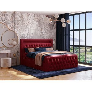 Čalouněná postel CESAR včetně úložného prostoru 120x200 cm Červená