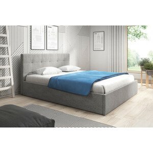 Čalouněná postel LAURA rozměr 140x200 cm Tmavě šedá