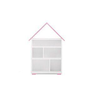 Regál PABIS domeček -  bílá/růžová