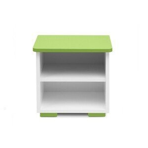 Noční stolek PABIS -bílá/zelená