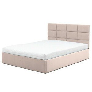 Čalouněná postel TORES s pěnovou matrací rozměr 160x200 cm Béžová