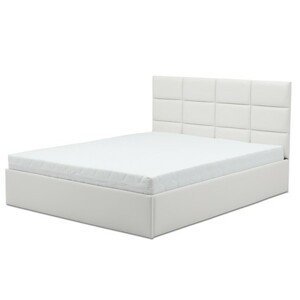 Čalouněná postel TORES II s pěnovou matrací rozměr 160x200 cm - Eko-kůže Bílá eko-kůže