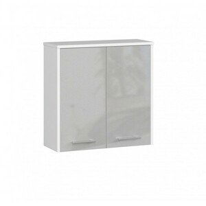 Koupelnová závěsná skříňka FIN W60 2D-metalic/bílá