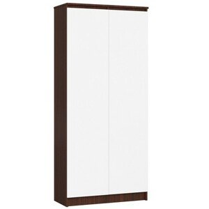 Regál R 80 cm CLP 2 dvířka 8 poliček wenge/bílá