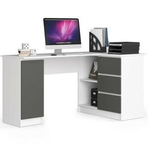 Počítačový stůl B20 pravá - bílá/grafit