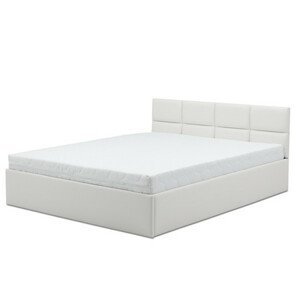 Čalouněná postel MONOS II s matrací rozměr 160x200 cm - Eko-kůže Bílá eko-kůže Taštičková matrace